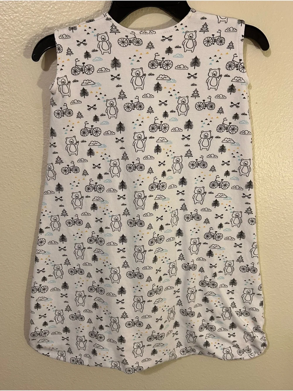 HALO White Bear & Bike Print Sleep Sack in White with Gray Accents 6-12 Months